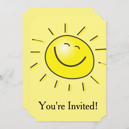 Uitnodiging voor Sunshine Party (Voorkant / Achterkant)