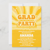 Uitnodiging voor Sunshine Yellow Graduparty (Voorkant)