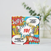 Uitnodiging voor Super Heldenfeest (Staand voorkant)