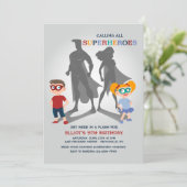 Uitnodiging voor Superhelden Party (Staand voorkant)