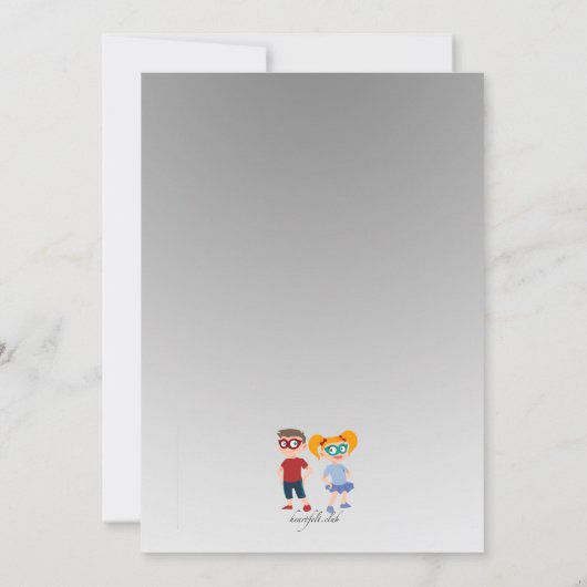 Uitnodiging voor Superhelden Party (Achterkant)