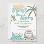 Uitnodiging voor Surf Beach Verjaardagsfeestje (Voorkant)