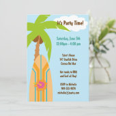 Uitnodiging voor Surfboard Party (Staand voorkant)