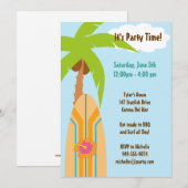 Uitnodiging voor Surfboard Party (Voorkant / Achterkant)