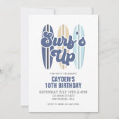 Uitnodiging voor Surf's Up Surfplank Strand Verjaa (Voorkant)