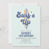 Uitnodiging voor Surf's Up Surfplank Strand Verjaa (Voorkant)