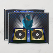 Uitnodiging voor surprisefeest voor DJ Bachelor Ba (Voorkant / Achterkant)