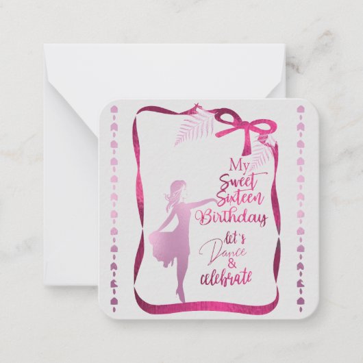 Uitnodiging voor Sweet 16 (Voorkant)