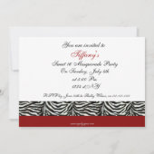 Uitnodiging voor Sweet 16 Maskeradefeest (Achterkant)