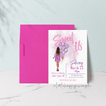 Uitnodiging voor Sweet 16-verjaardagsfeestje