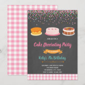Uitnodiging voor taart versieren feest (Voorkant / Achterkant)