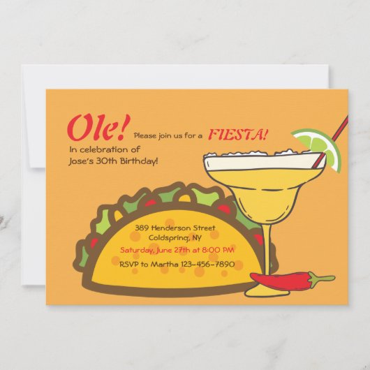 Uitnodiging voor Tacos en Margaritas (Voorkant)