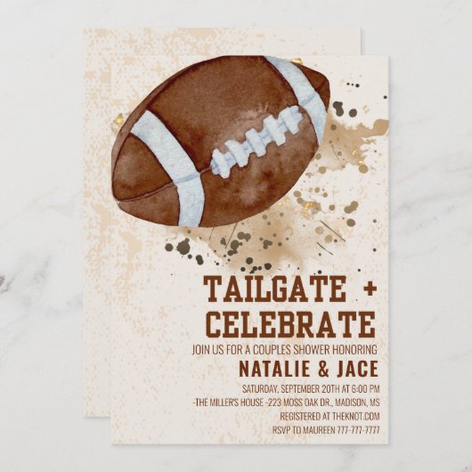 UITNODIGING VOOR TAILGATE- EN FEESTDouche (Voorkant / Achterkant)