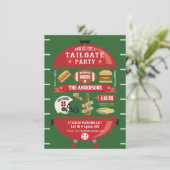 Uitnodiging voor Tailgate-feest met barbecue en fo (Staand voorkant)