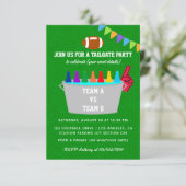 Uitnodiging voor Tailgate-voetbalwedstrijdfeest (Staand voorkant)