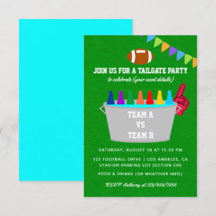 Uitnodiging voor Tailgate-voetbalwedstrijdfeest