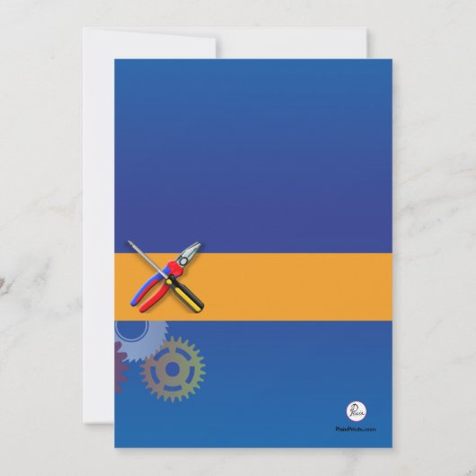 Uitnodiging voor tandwielen en werktuigen (Achterkant)