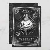 Uitnodiging voor Tarotkaart Halloween-feestje (Voorkant / Achterkant)