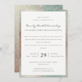 Uitnodiging voor Teal Koper Glitterende Workshop E (Voorkant / Achterkant)