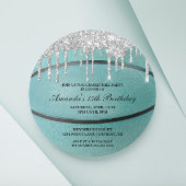 Uitnodiging voor Teal Zilveren Drip Basketbal