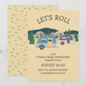 Uitnodiging voor Teardrop Trailer Camping Let's Ro (Voorkant / Achterkant)
