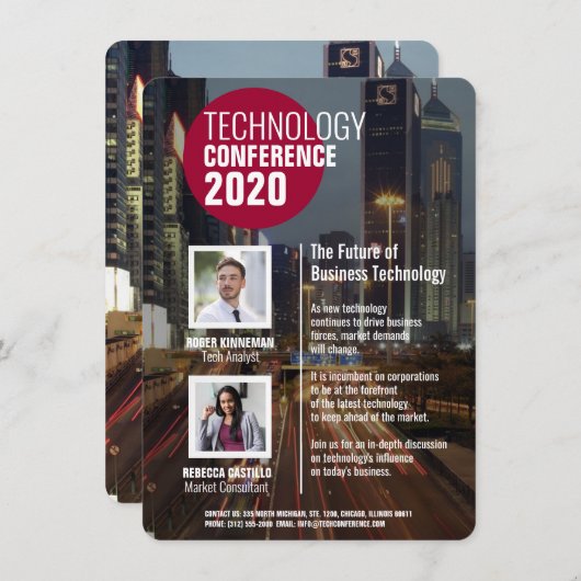 Uitnodiging voor Technology Business Conference (Voorkant / Achterkant)