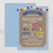 Uitnodiging voor Teddy Bear Picnic (Voorkant / Achterkant)