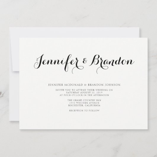 Uitnodiging voor tekstbruiloft (Voorkant)