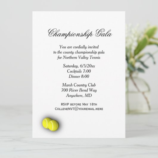 Uitnodiging voor tennisevenementen (Staand voorkant)