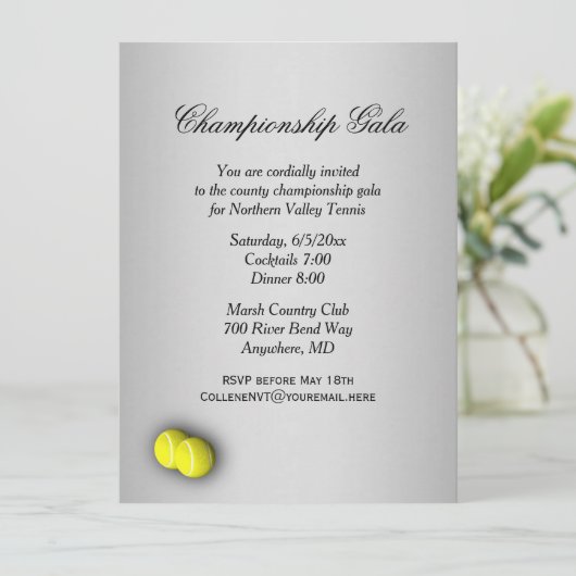 Uitnodiging voor tennisevenementen (Staand voorkant)