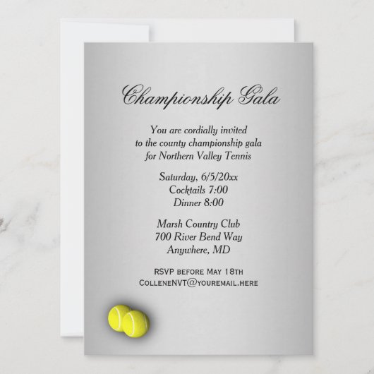 Uitnodiging voor tennisevenementen (Voorkant)