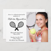 Uitnodiging voor tennisfeest na eindexamen (Voorkant / Achterkant)