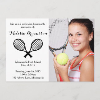 Uitnodiging voor tennisfeest na eindexamen