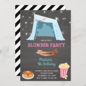 Uitnodiging voor Tepee sleepover verjaardag (Voorkant / Achterkant)