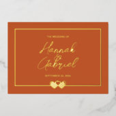 Uitnodiging voor Terracotta en Gold Foil (Voorkant)