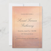 Uitnodiging voor terrasfeest bij zonsondergang (Voorkant)