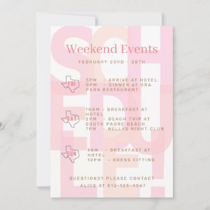 Uitnodiging voor Texas Bachelorette Weekend Events