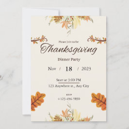 Uitnodiging voor Thanksgiving-diner