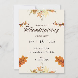 Uitnodiging voor Thanksgiving-diner