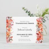 Uitnodiging voor Thanksgiving-diner (Staand voorkant)
