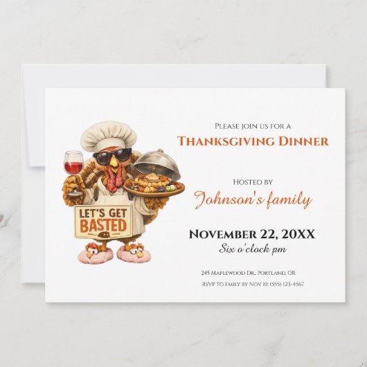 Uitnodiging voor Thanksgiving-diner (Voorkant)