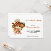 Uitnodiging voor Thanksgiving-diner (Voorkant / Achterkant in situ)