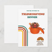 Uitnodiging voor Thanksgiving-diner (Voorkant / Achterkant)
