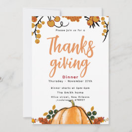 Uitnodiging voor Thanksgiving-diner
