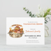 Uitnodiging voor Thanksgiving-diner (Staand voorkant)