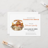 Uitnodiging voor Thanksgiving-diner (Voorkant / Achterkant in situ)