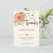 Uitnodiging voor Thanksgiving-diner Boho-thema (Staand voorkant)