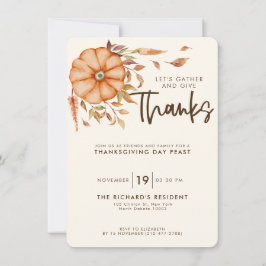 Uitnodiging voor Thanksgiving-diner Boho-thema