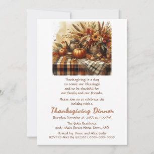 Uitnodiging voor Thanksgiving-diner Familie Vriend