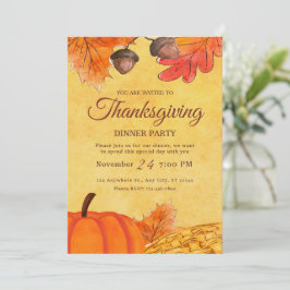 Uitnodiging voor Thanksgiving-diner, feestdagfeest